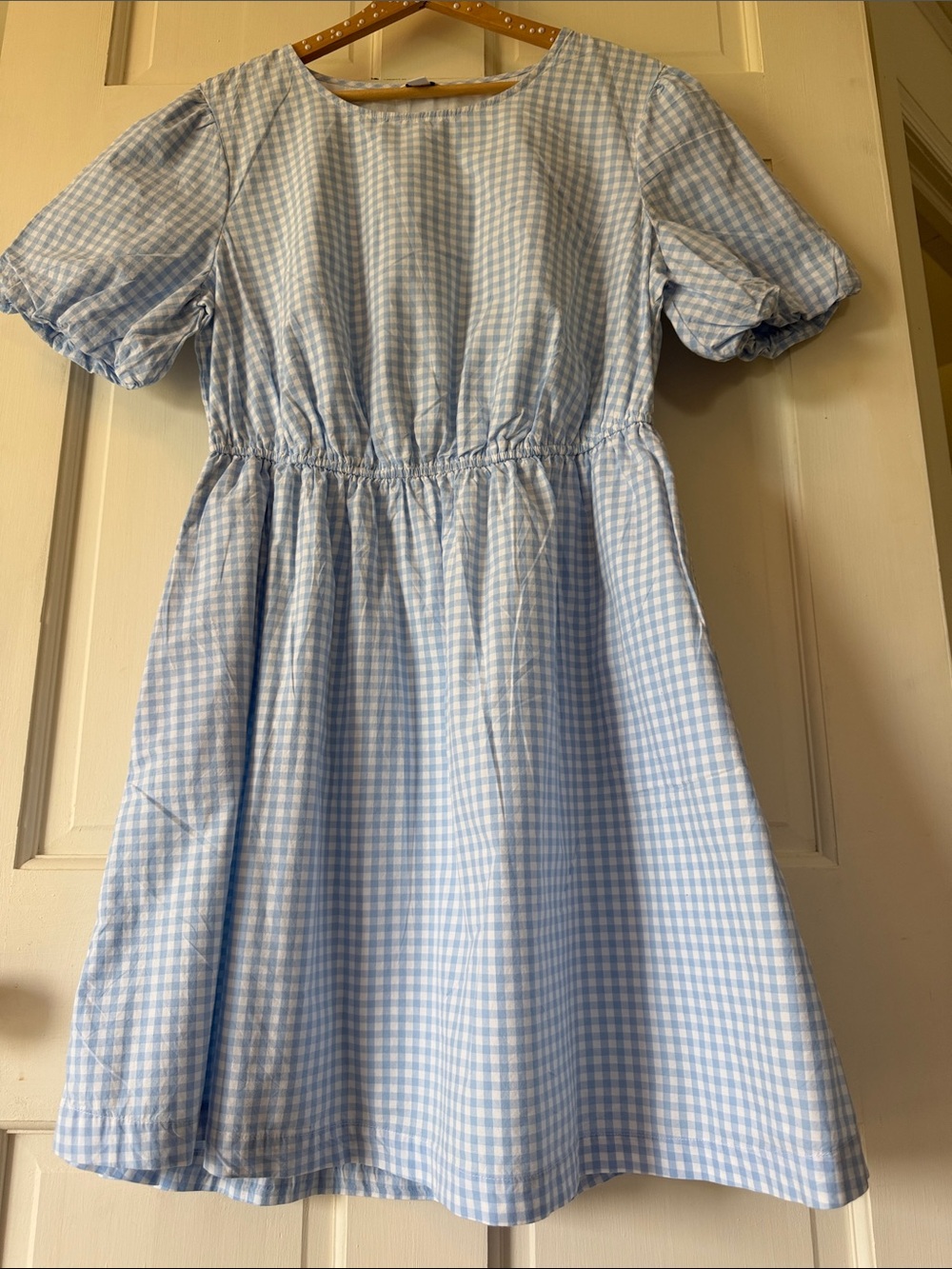 crown & ivy Light Blue Gingham Midi Dress